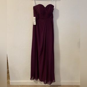 Azazie Plum Strapless Bridesmaid Gown A8